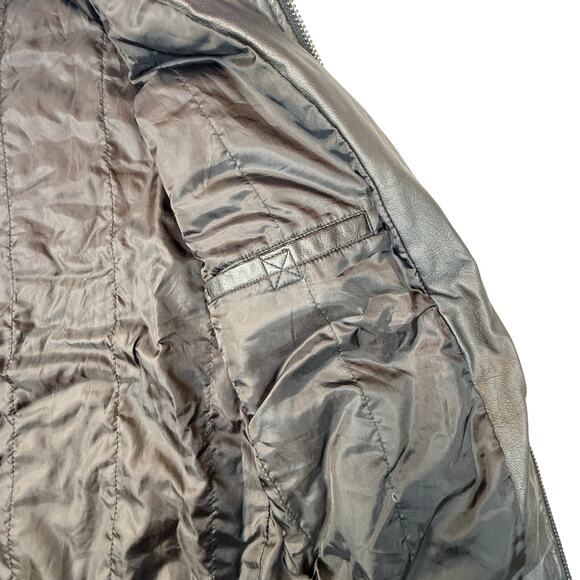 Mens American Rag Faux Leather Bomber Jacket  Adult Size Large Flight Jacket - Picture 9 of 9